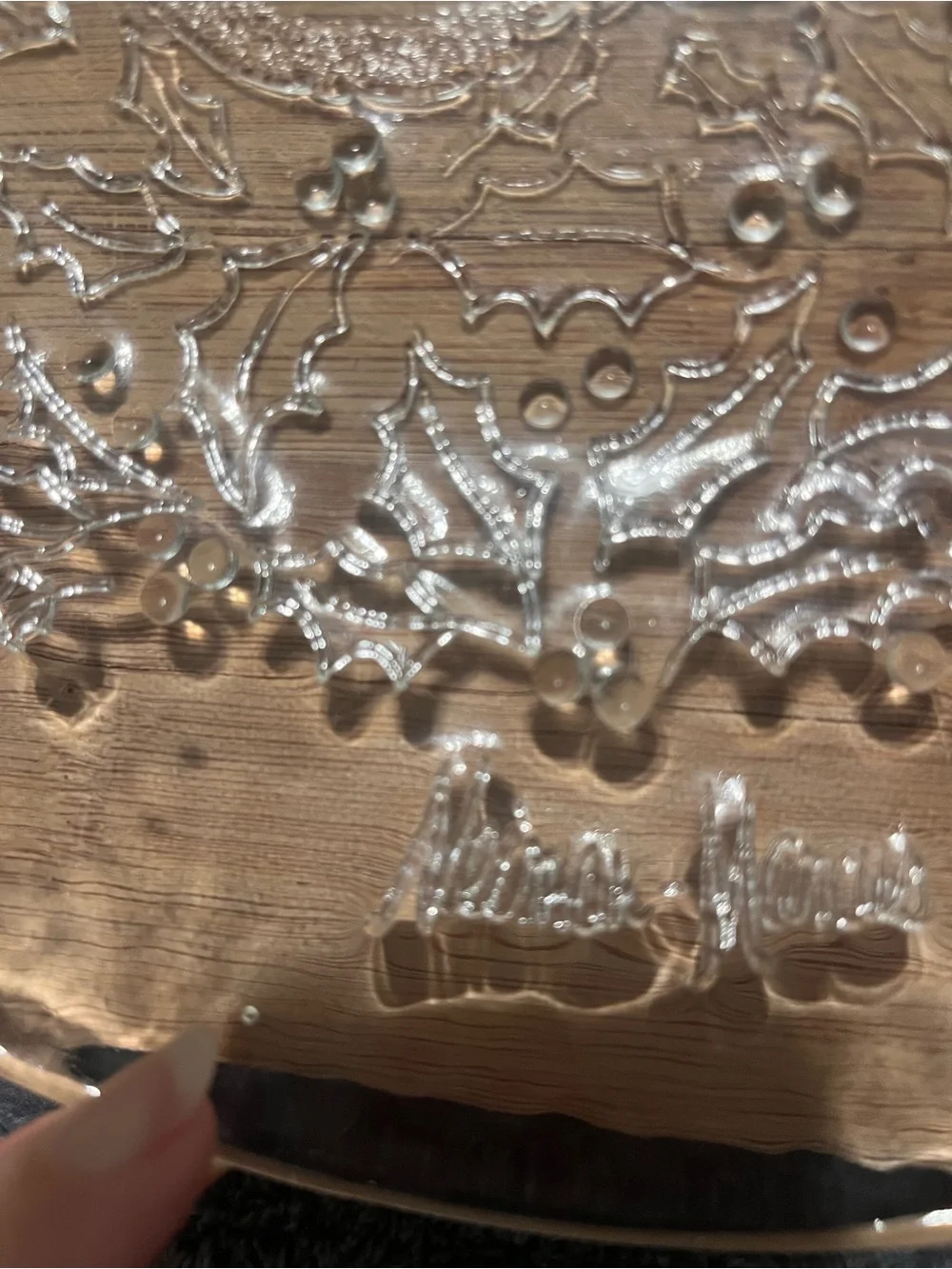 Neiman Marcus Luxury Glass Plate with Mother Goose & Young Holiday Motif 13 in